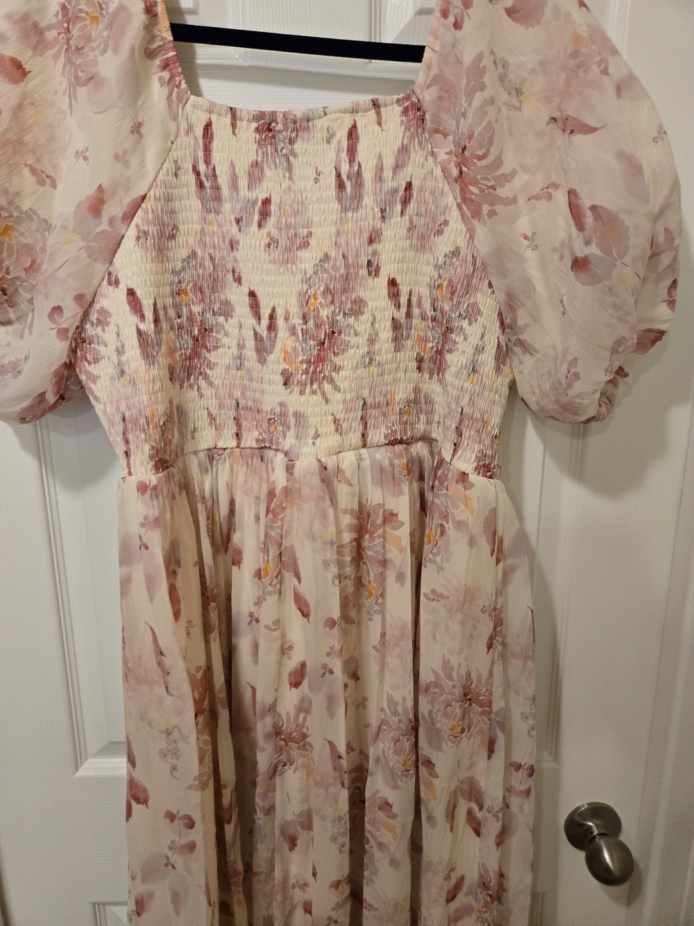 Polagram Cream Maxi Dress with Pink Floral Print - Picture 10 of 13
